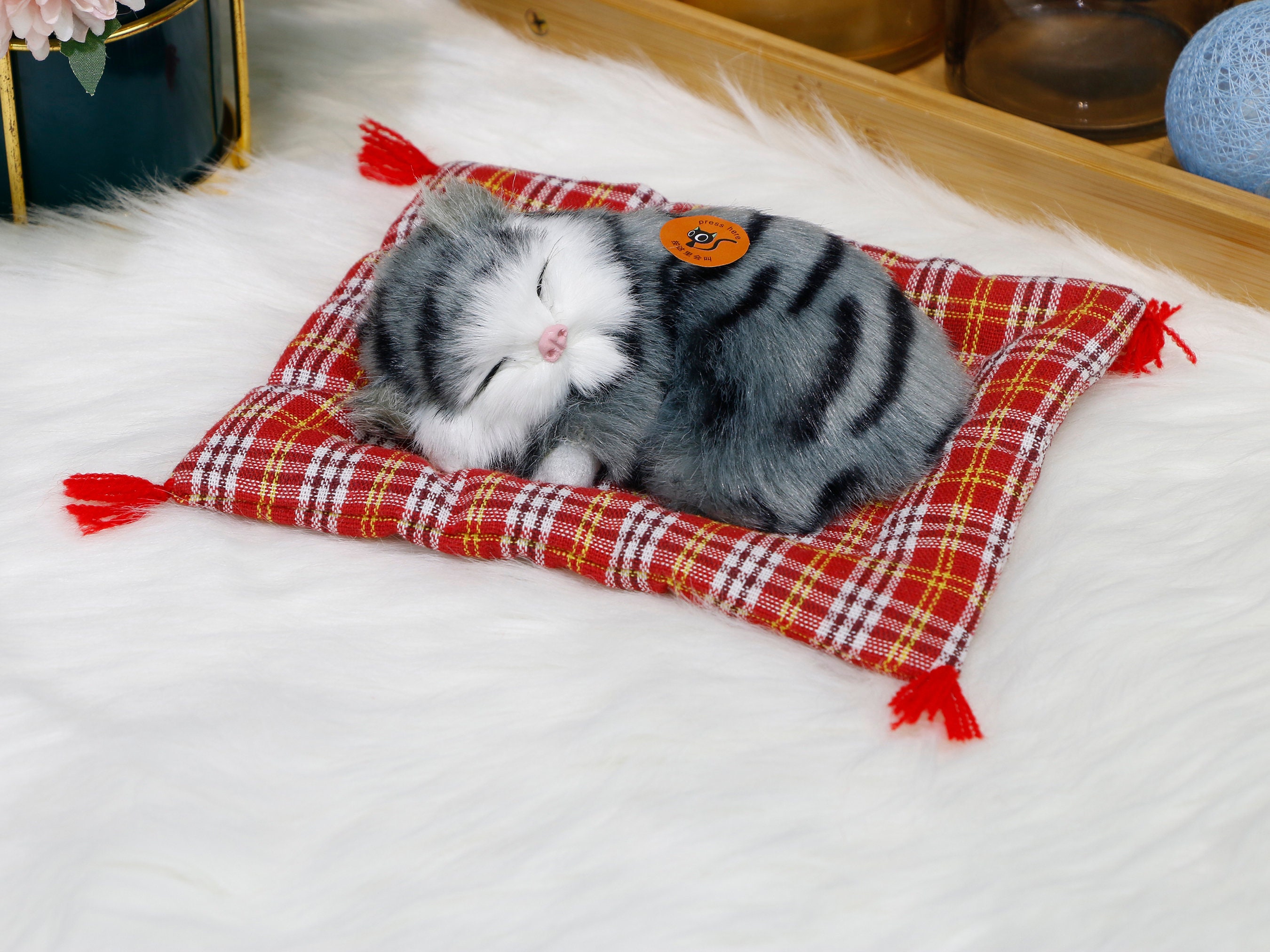 Ornements de voiture mignon Simulation chats endormis décoration