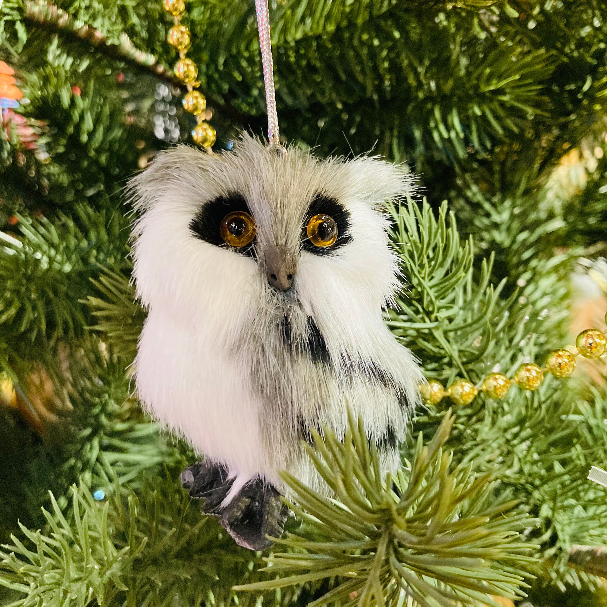 Coussin Hibou Doux En Fausse Fourrure - Décor De Noël Avec Ailes Scintillantes