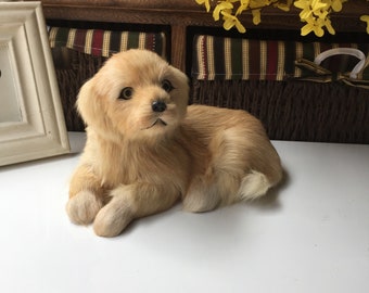 Realistischer Hund Golden Retriever Welpe Gefälschte Tierfiguren Replik Sammlergeschenk