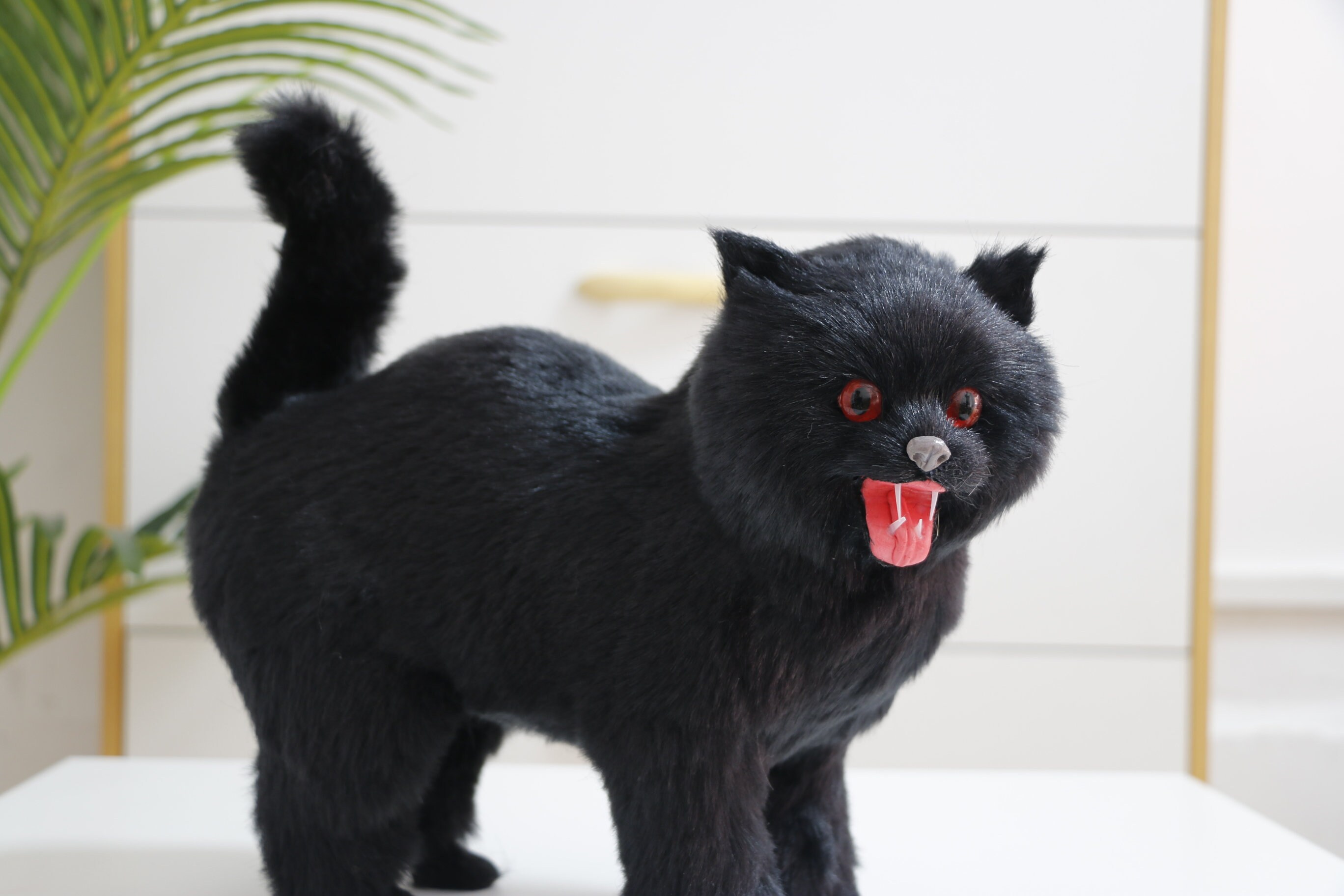 Realistic Black Cat Plush Toy Gift Halloween Decor Ornaments | Etsy