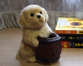 Cute Dog Pen Holder for Desk,Animal Miniature Figurines Creative Gift