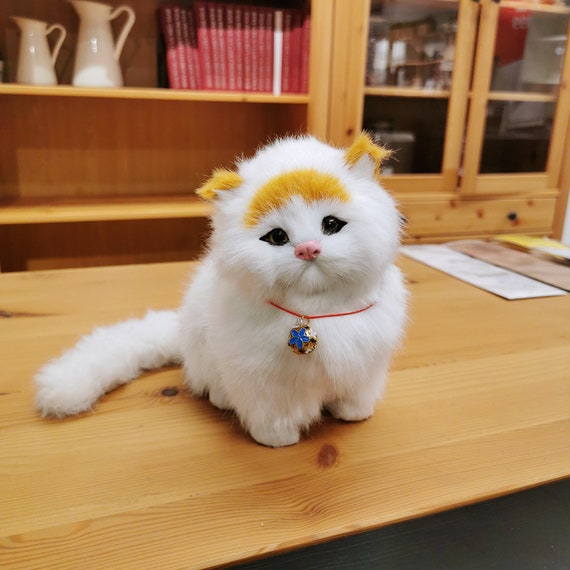 Figurines de chats en peluche à fourrure réalistes Simulation chatons  bureau à domicile voiture réplique animal décoratif accessoires photo  cadeau de collection -  France