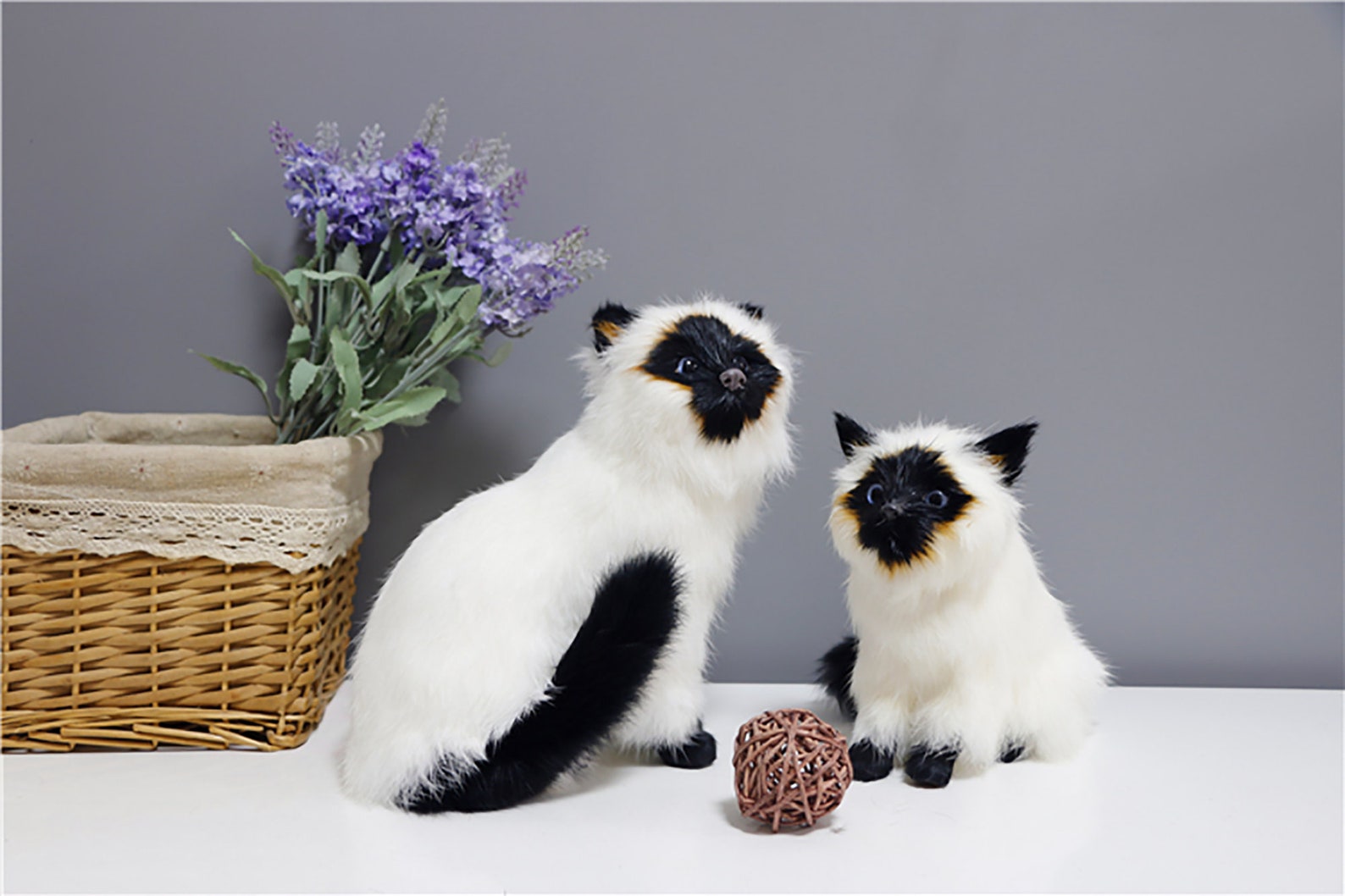 Realistic Siamese Cats Lifelike Kitten Model Plush Toy Doll Etsy