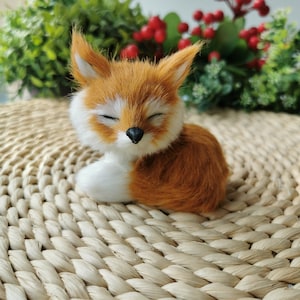 1pc Artificial Fox Mini Fox Toy, Wild Animal Model Fennec Fox Desert Little  Fox, Cute Artificial Fox Children's Toy, Suitable For Birthday Gifts For D