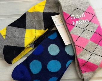 pink and grey dress socks Pink Dots on Charcoal Merino Wool Mid-Calf Dress Socks
