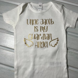 1 Guardian Angel Unisex Baby White Gerber Onesie®™ Preemie Newborn-24m Body Suit Baby Boy Girl Grandparent Uncle Aunt Memorial New Baby Gift