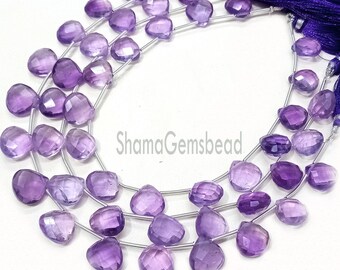 Amethyst Briolette 8 6-8 mm Natural Amethyst Faceted Onion Shape Beads Amethyst Onion Shape Briolette BL2050