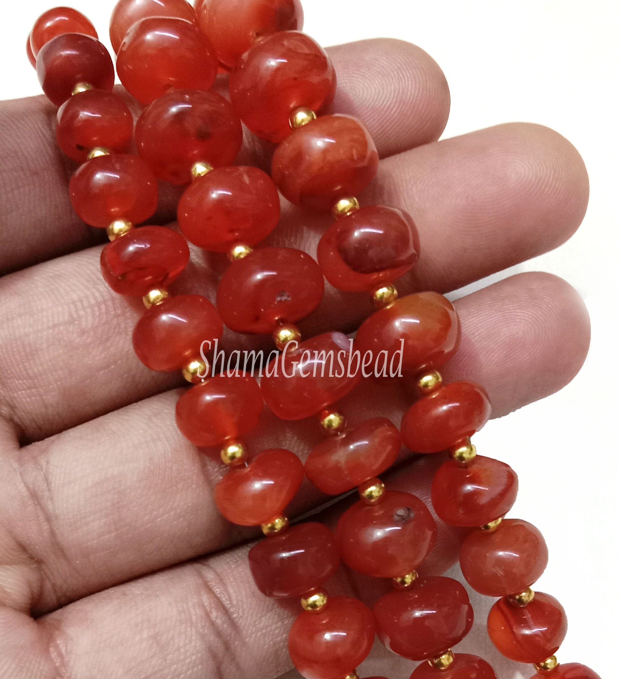 Natural Carnelian Plain Loose Gemstone Beads 8 Inch Strand Etsy