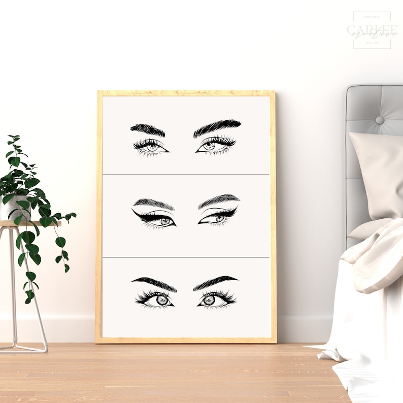 Eyelash Prints, Eyebrows, Eyes, Printable Wall Art, Home Decor ...