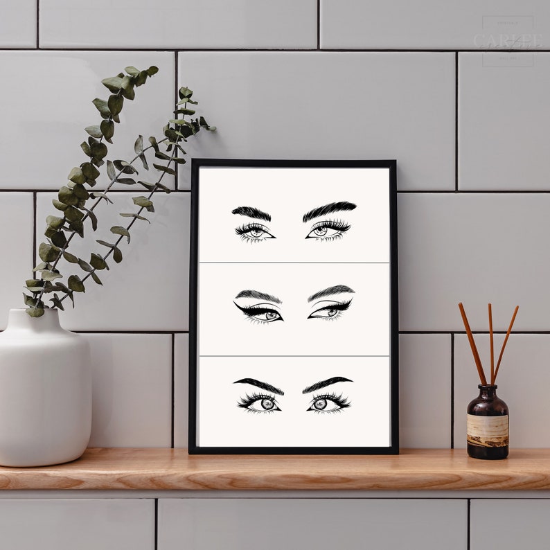 Eyelash Prints, Eyebrows, Eyes, Printable Wall Art, Home Decor ...