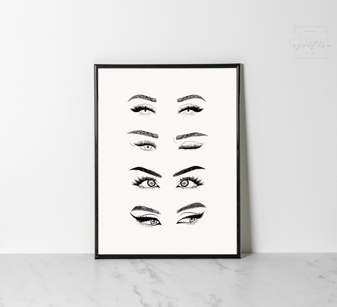 Eyelash Prints, Eyebrow Png, Eye Makeup, Line Art Drawing, Minimalist ...