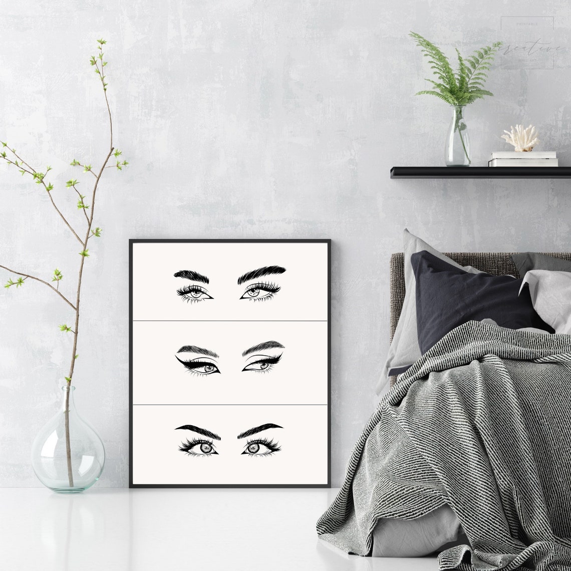 Eyelash Prints, Eyebrows, Eyes, Printable Wall Art, Home Decor ...