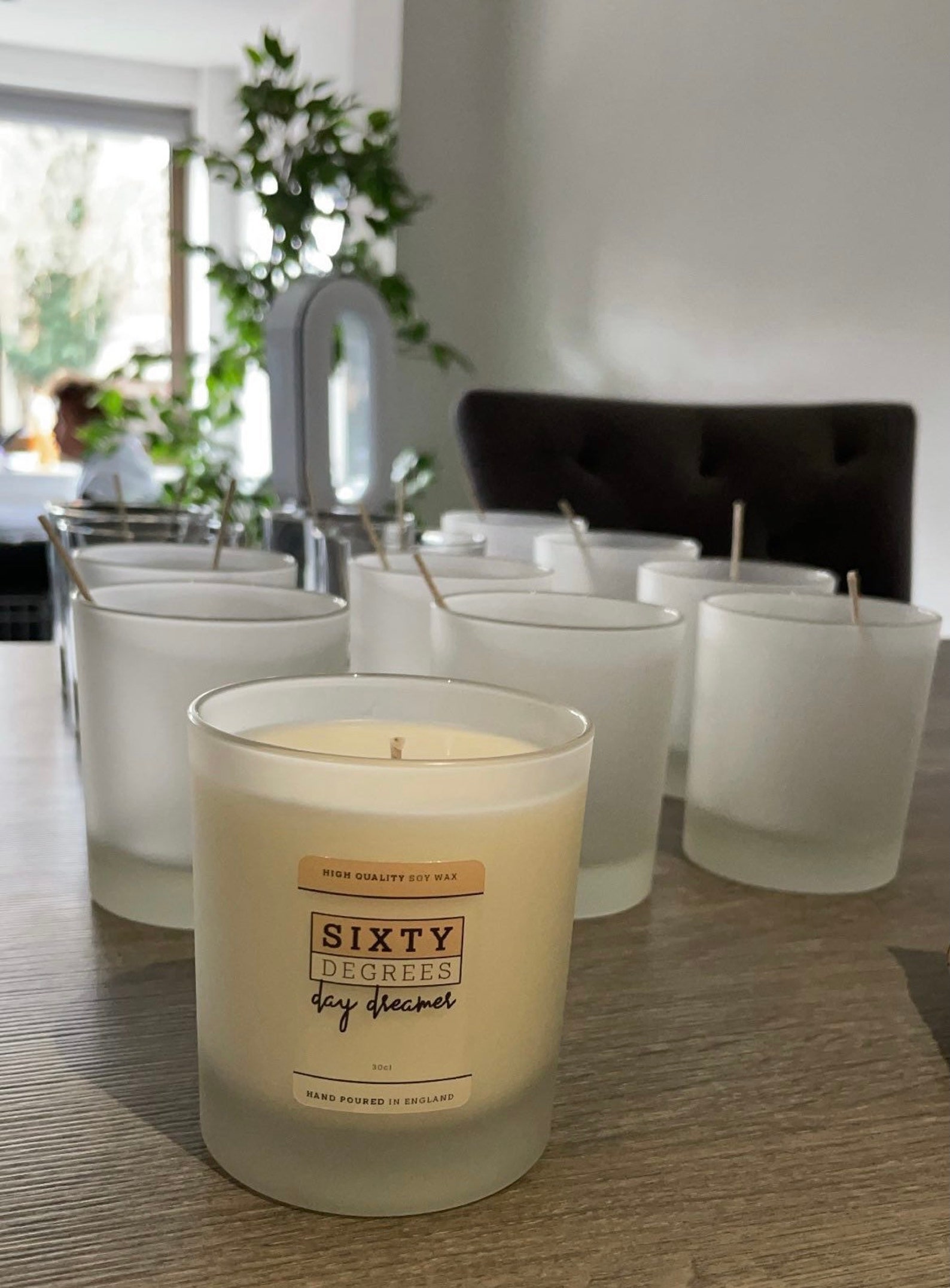 Frosted Glass Soy Wax Candle 30cl Etsy