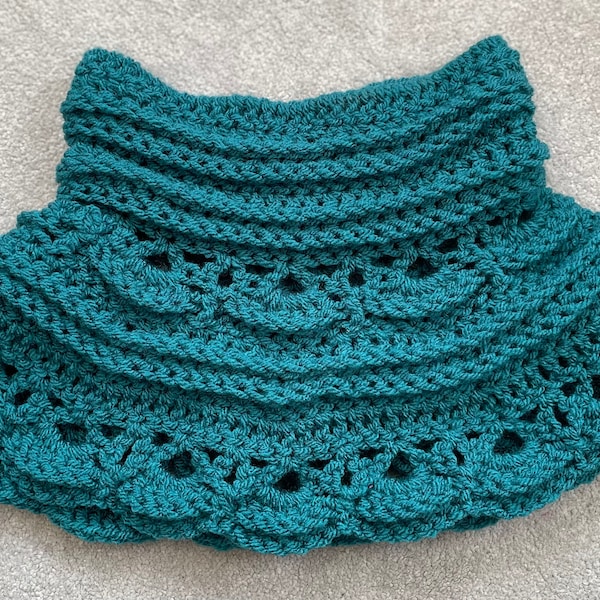 Écharpe cache-cou au crochet avec col col snood avec plastron cadeau fait main laine tricotée dames femmes