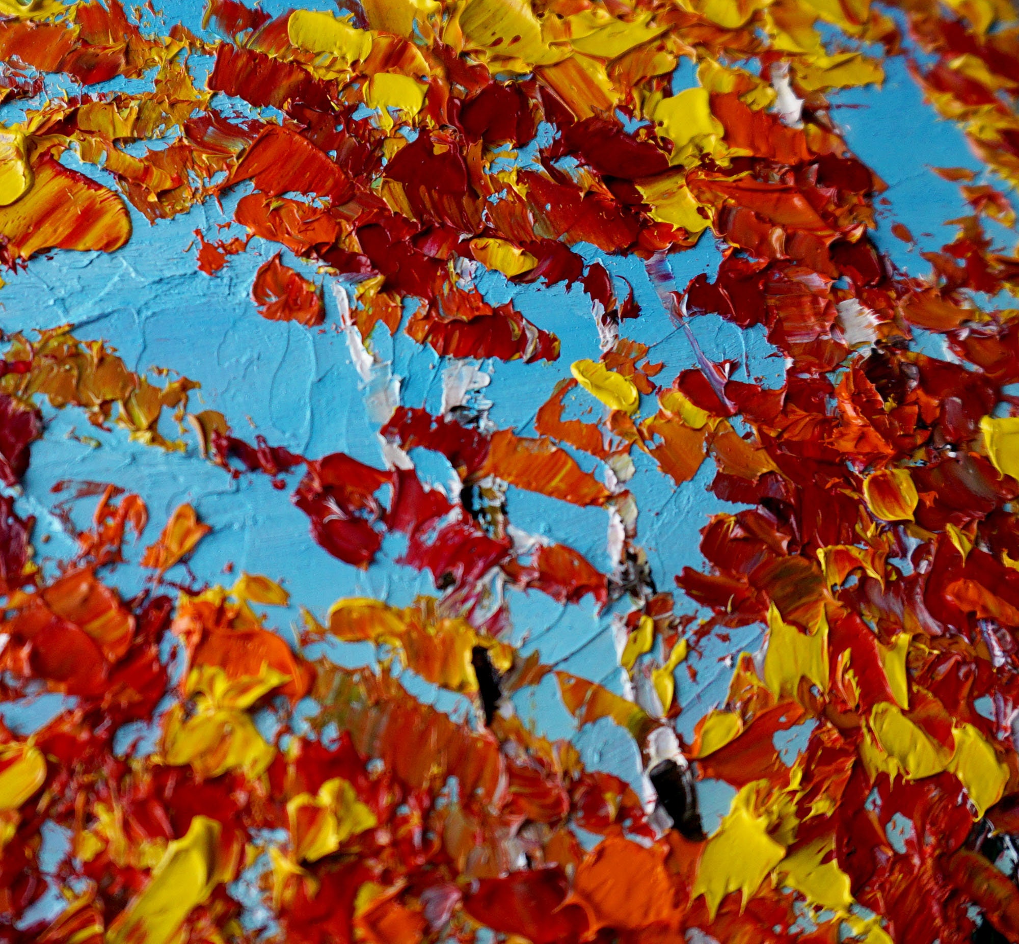 Abedul árbol original pintura al óleo árbol aspen impasto | Etsy