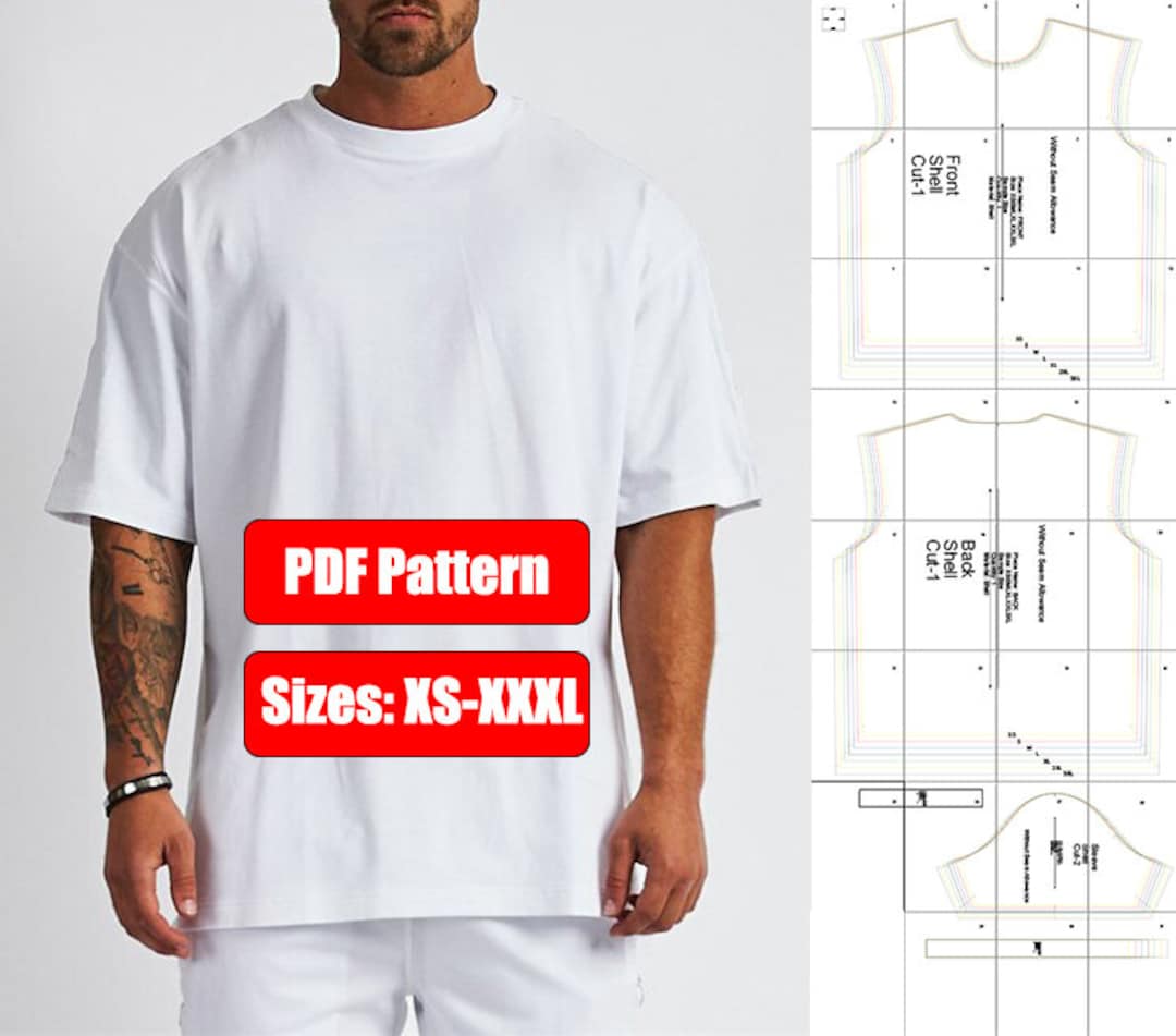 Med det samme stave Opiate Oversize T-shirt PDF Sewing Pattern Sizes: XS-XXXL - Etsy Canada