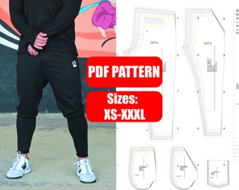 Slim Fit Jogger Pants PDF Sewing Pattern Sizes: XS-XXXL