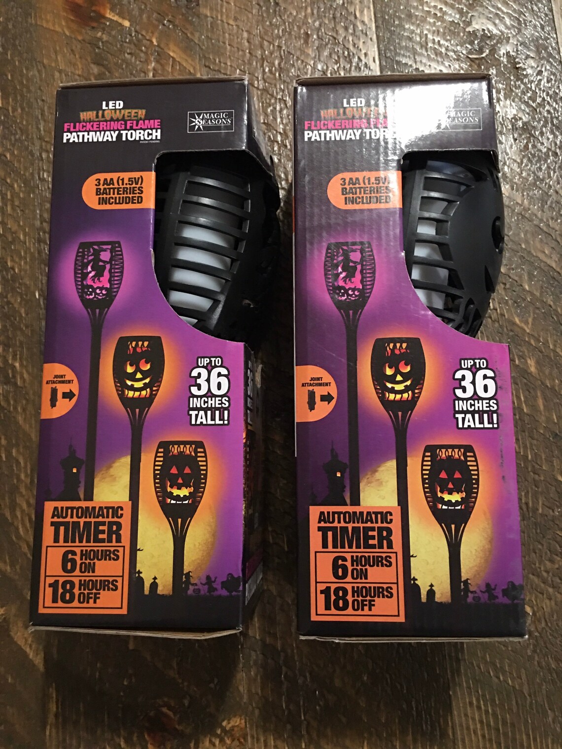 LED Halloween Flickering Flame Pathway Torch Set Of 2 Etsy