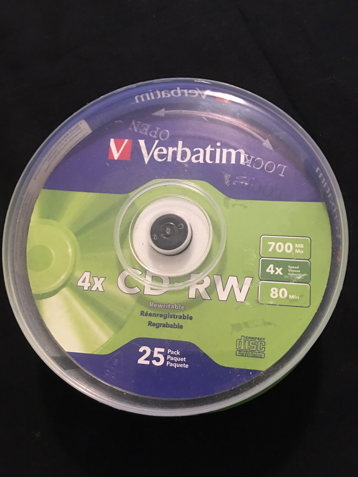 25 VERBATIM CD-RW 700MB 4X 80min Rewritable Disc | Etsy