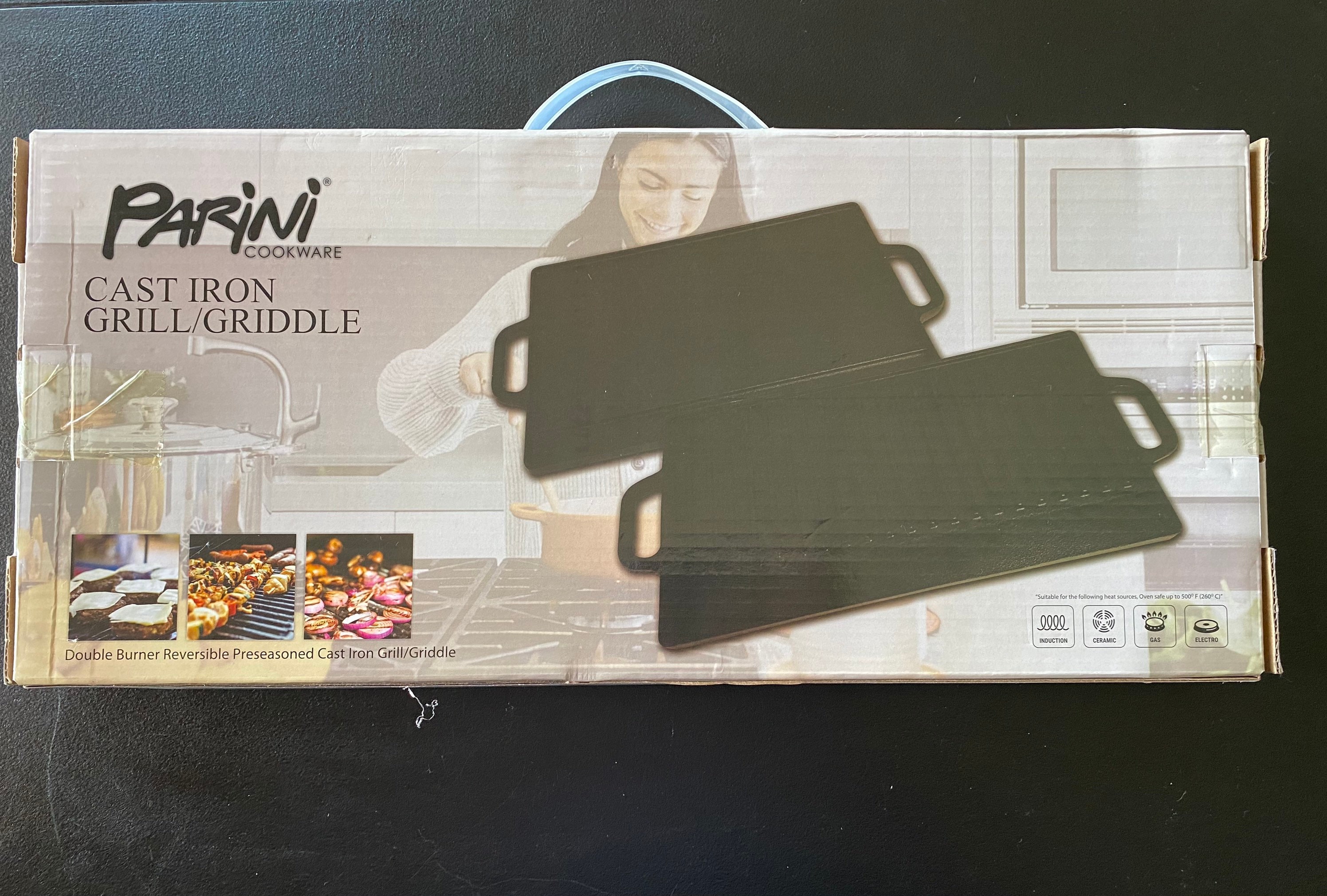 NIB 20 Parini Cast Iron Griddle Grill Pre Seasoned Etsy