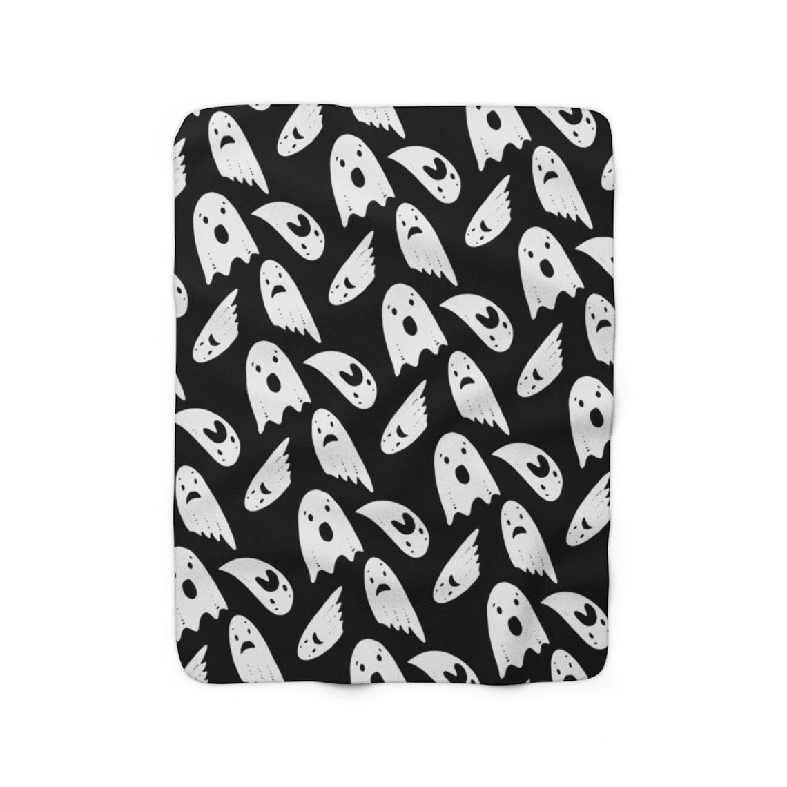 Black Ghost Throw Blanket Sad Ghost Halloween Blanket Gothic Etsy UK
