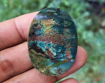 ジャワクラウイングジャスパーカボション：オレンジアゲート、クリスタルヒーリング（43x31.5x6.5 mm）