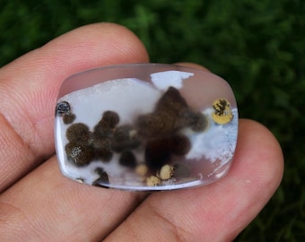 Flower Agate Gemstone: Java Agate Crystal (30mm × 21mm × 5mm)