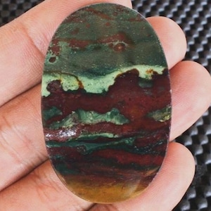 Java Klawing Jasper Cabochon: Orange Agate, Crystal Healing Gemstone