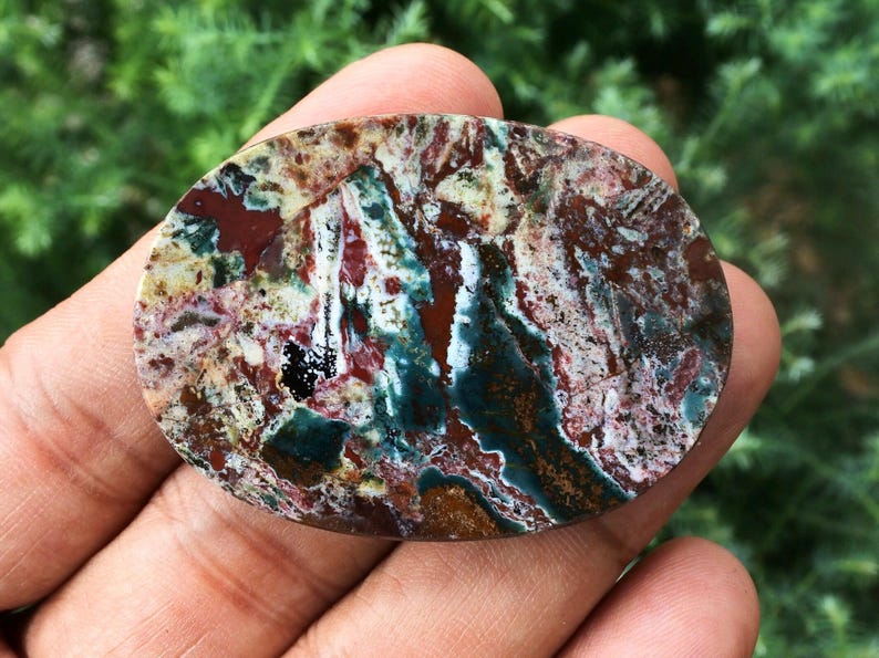 Piedra preciosa de jaspe de Java multicolor: Ágata Crazy Lace Cristal curativo imagen 1