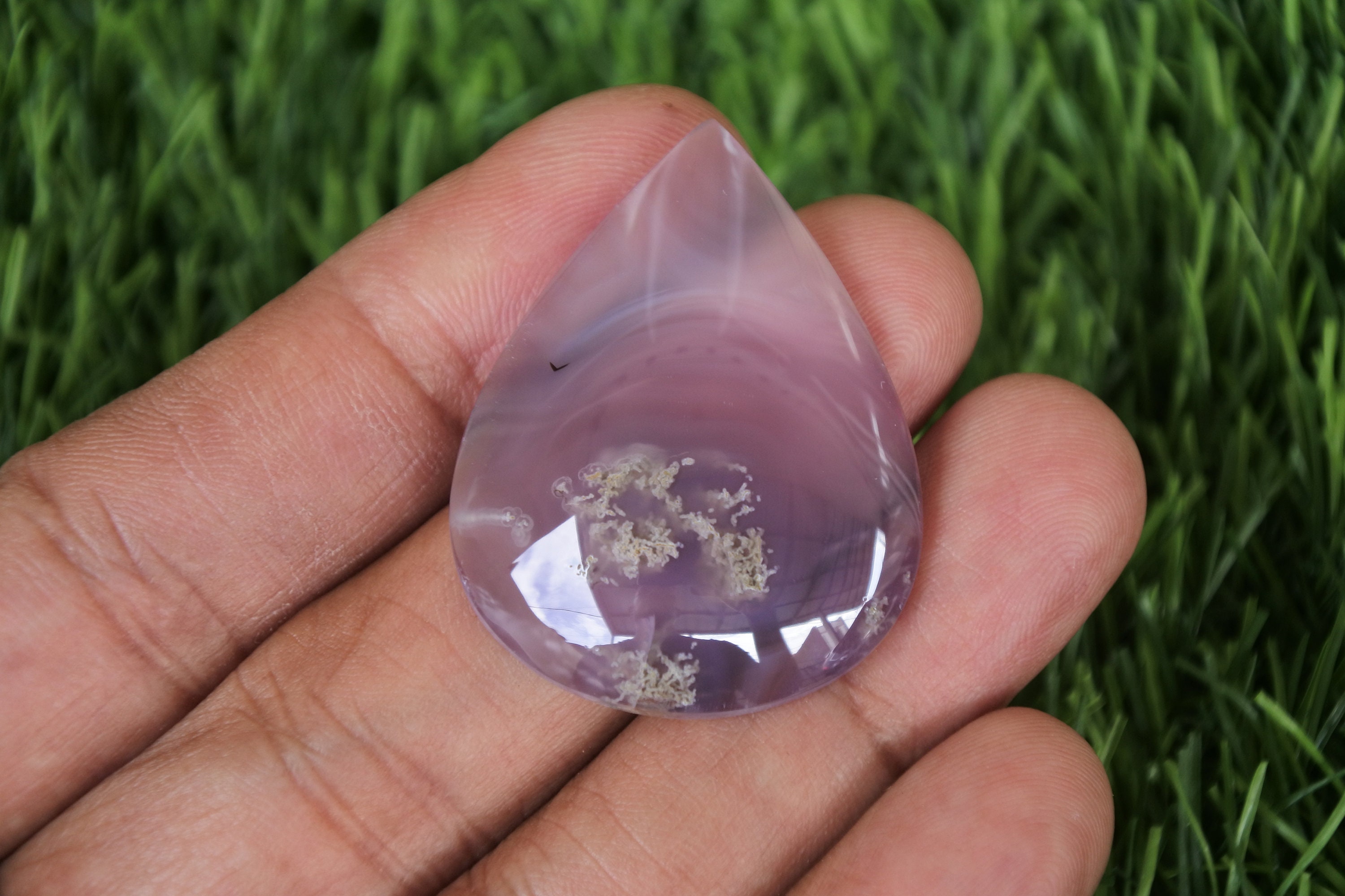 Purple Moss Agate Gemstone: 39mm X 29mm Ireland