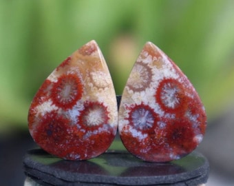 Pary kamieni szlachetnych z agatem koralowym: skała agatowa, kamień kryształowy