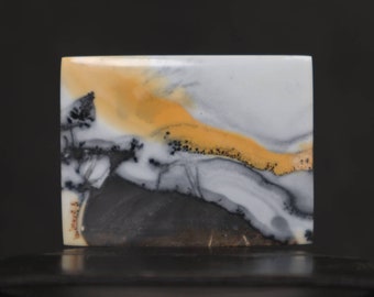 Piedra preciosa de jaspe Maligano: cristal de ágata (43x32x6,5 mm)