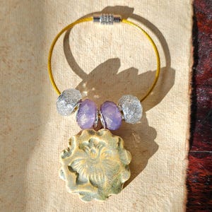 Ceramic F#ck ICE Gold and Tan Iris Bag Charm Keychain Zipper Pull
