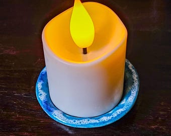 Speckled Wheel Thrown Ceramic Tealight Holder, Tahiti Grape