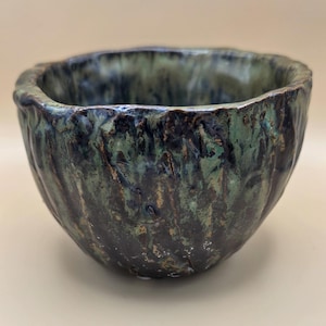 Handmade 4.5-Inch Ceramic Planter, Rustic Organic Glaze, Small Houseplant Pot