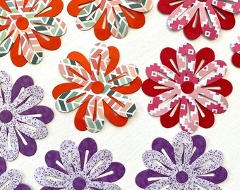 Layered Flower Die Cuts: Card Toppers, Scrapbooking Embellishments (PK6)