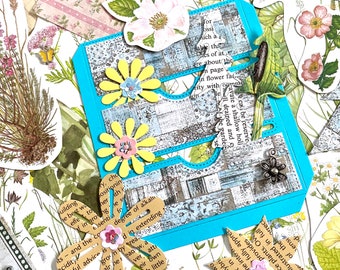 Vintage Wildflower Junk Journal Kit: 125 Piece Ephemera Set, Scrapbooking
