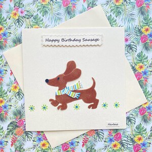 Dachshund Birthday Card, Sausage Dog Birthday Card, Personalised Dachshund Birthday Card, Personlised Birthday Card, Dog Birthday Card
