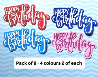 Happy Birthday Card Sentiments: Handmade Cardmaking Embellishments, Pk8