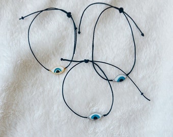 Black Cord Evil Eye Bracelet