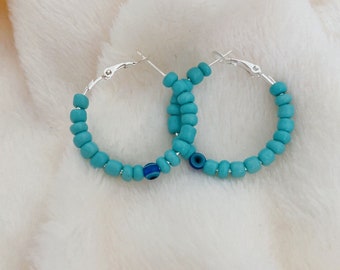 Beaded Hoop Earrings