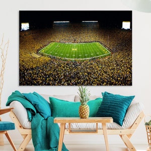 Stadium in Michigan Football Stadium Wall Art Canvas Print, Sports Room Decor Wall Art Print, Sports Grill Bar Wall Art Print