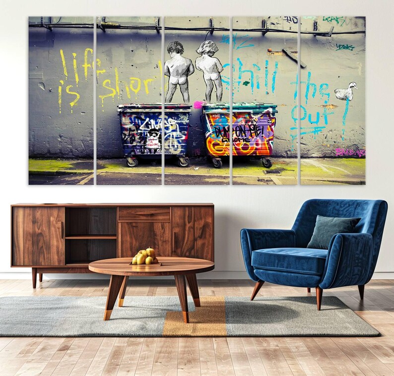 Banksy Street Art Wall Canvas Print – Graffiti-inspired Urban Décor ...