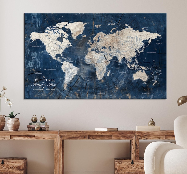 Personalized Travel Maps, World Map Canvas Print, Personalized Gifts ...