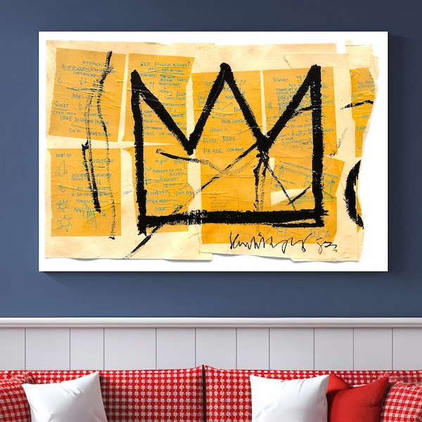 Crown Wall Art, Abstract Canvas Wall Art, Street Art Print, Urban Art Graffiti Poster Modern Art Street Art Wall Decor Graffiti Canvas Print