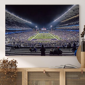 Alaska Fluglinien Feld Leinwand Wandkunst - Panorama-Fußballspiel Tag, Washington Stadion Perfekt für Sportfans, fertig zum Aufhängen Dekor