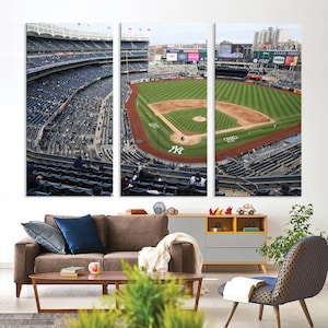 Yankee Stadium in New York Baseball Stadium Wall Art Canvas Print, Yankee Wall Art Print