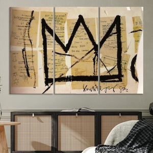 Abstract canvas wall art Street art print Urban art Graffiti poster Modern art Street art wall decor Crown wall art Graffiti canvas print