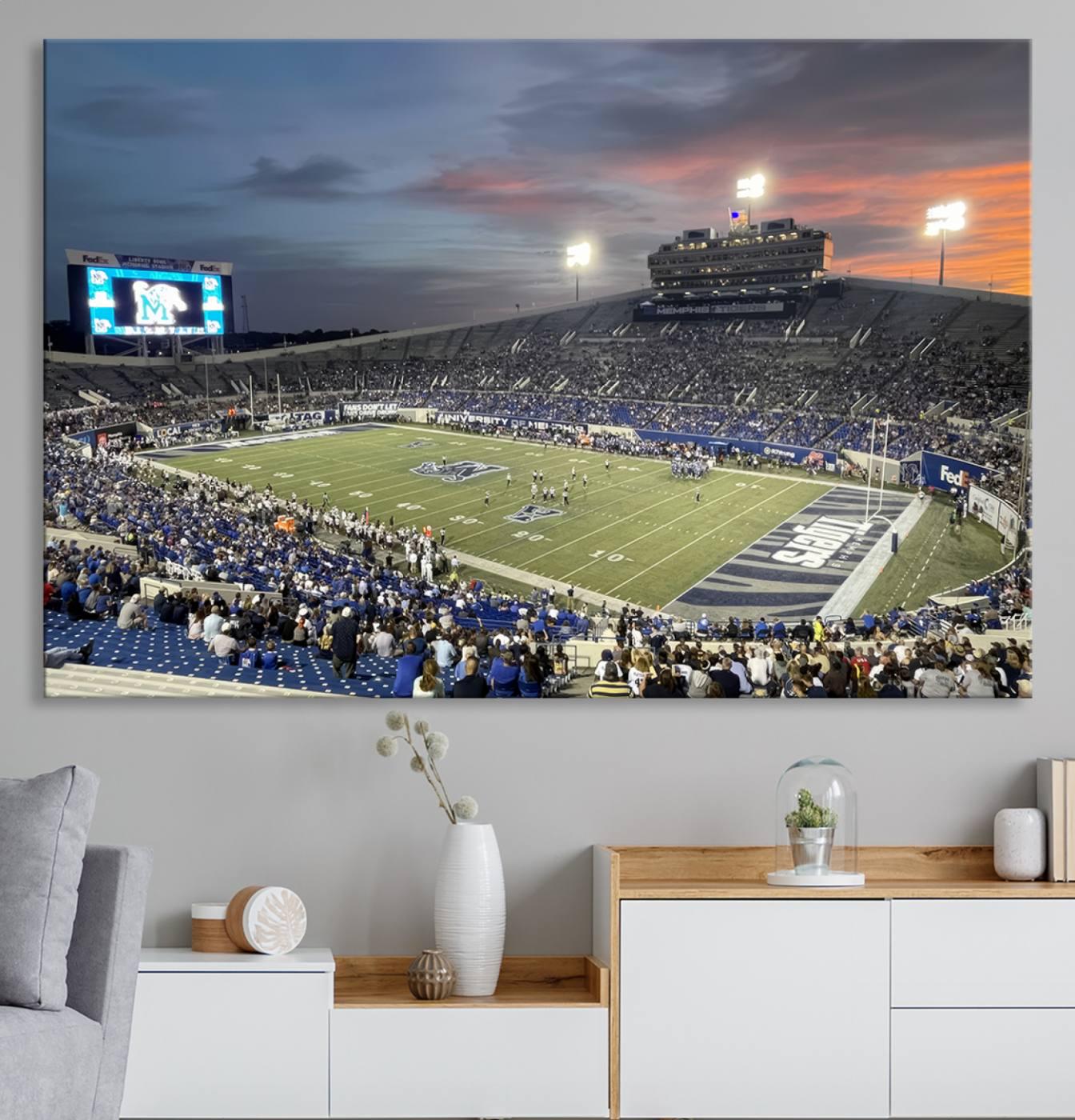 Simmons Bank Liberty Stadium Canvas Wall Art - Panoramic Sunset