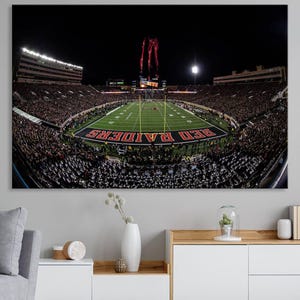 Jones AT&T Stadium Canvas Wall Art - Panoramic Night Football Game View, Texas Stadium Print, Perfect for Sports Fans, Ready to Hang Decor